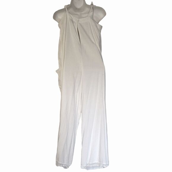 ASOS Designs White Spaghetti Strap Pockets Lined Jumpsuit Size 8 - Picture 3 of 8